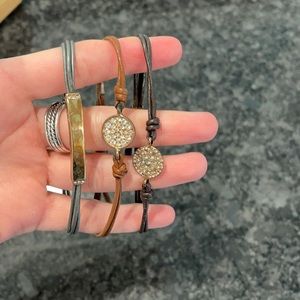 Bundle of 3 Fossil leather bracelets